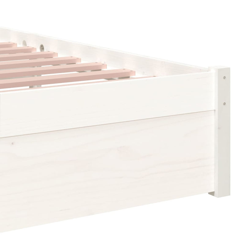 vidaXL Bed Frame without Mattress White Solid Wood 90x190 cm