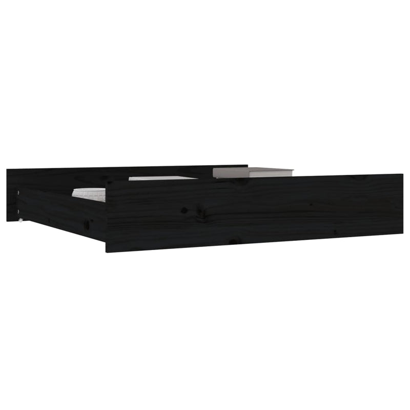 vidaXL Bed Drawers 2 pcs Black Solid Wood Pine