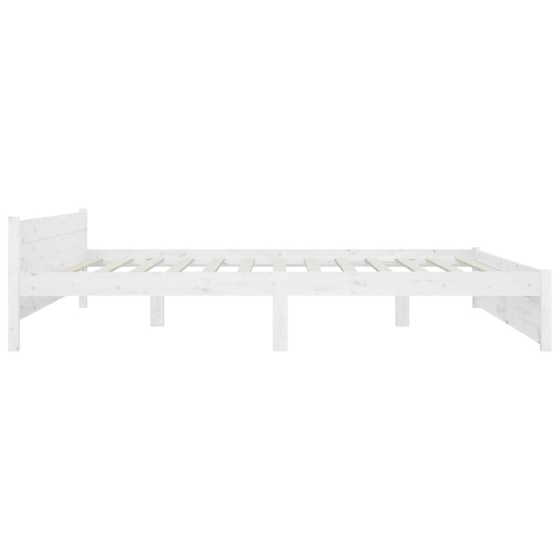 vidaXL Bed Frame without Mattress White Solid Wood 183x203 cm King