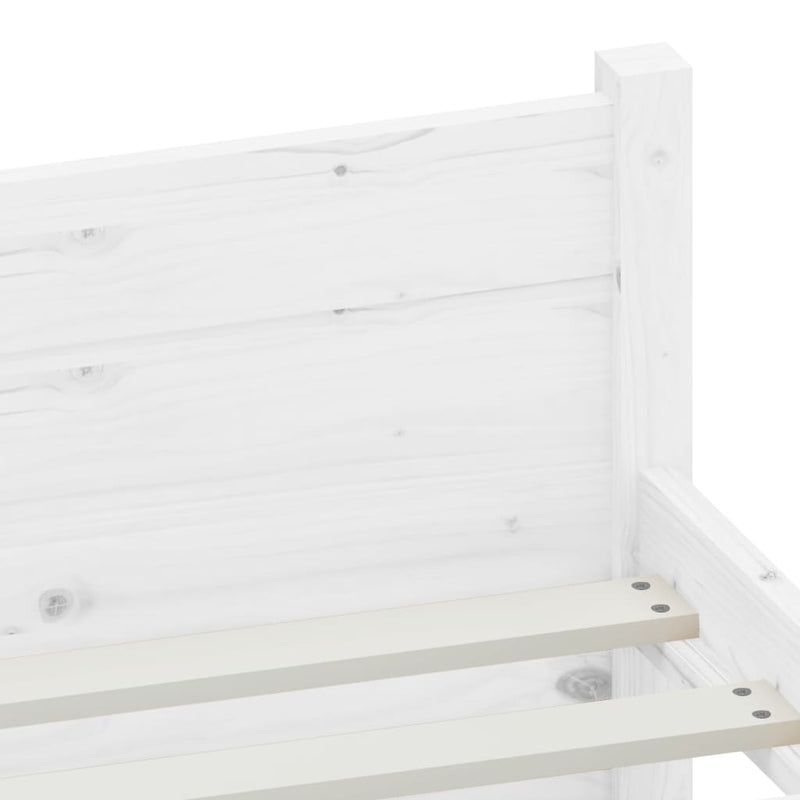 vidaXL Bed Frame without Mattress White Solid Wood 183x203 cm King