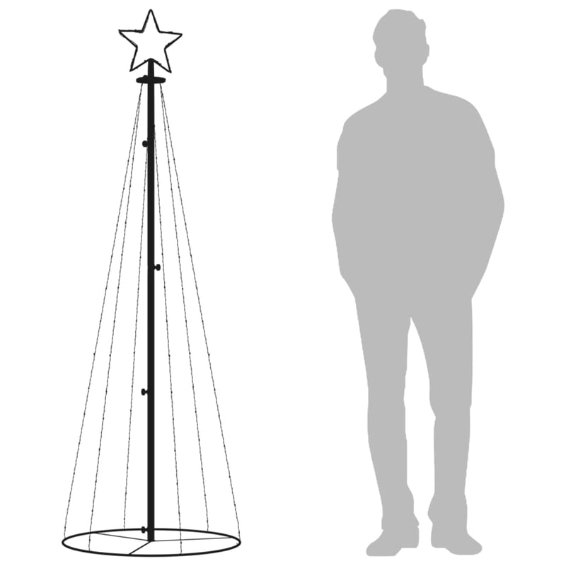 vidaXL Christmas Cone Tree Cold White 108 LEDs 70x180 cm