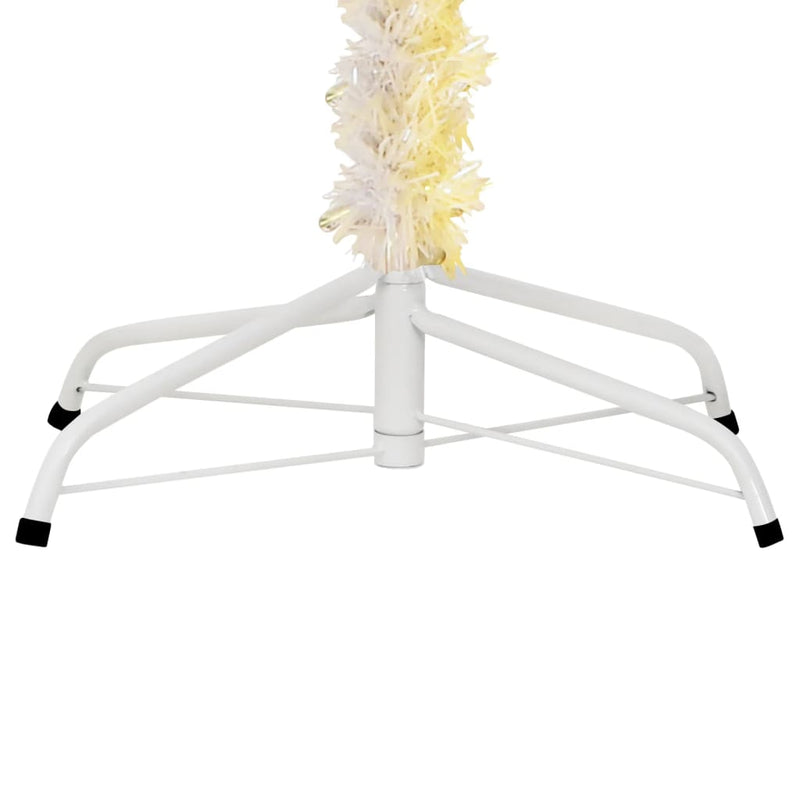 vidaXL Artificial Christmas Tree with Iridescent Tips White 180 cm PVC