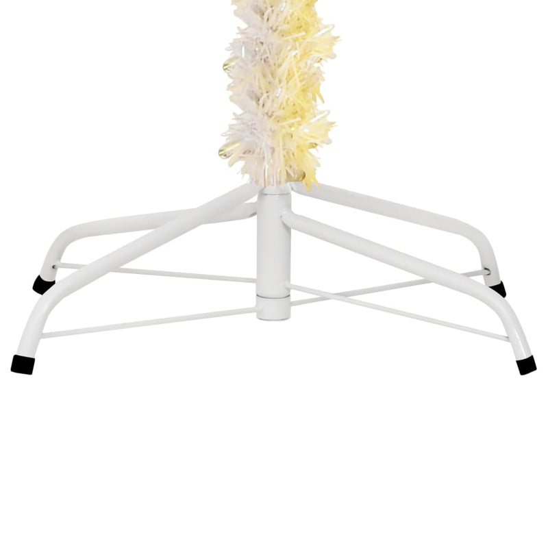 vidaXL Artificial Christmas Tree with Iridescent Tips White 210 cm PVC