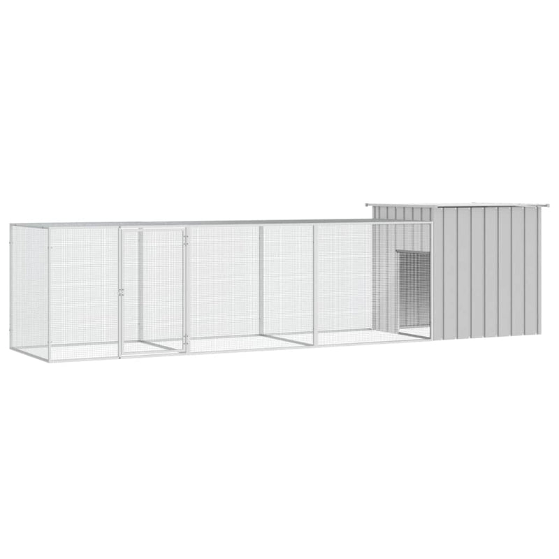 vidaXL Chicken Cage Grey 400x91x100 cm Galvanised Steel