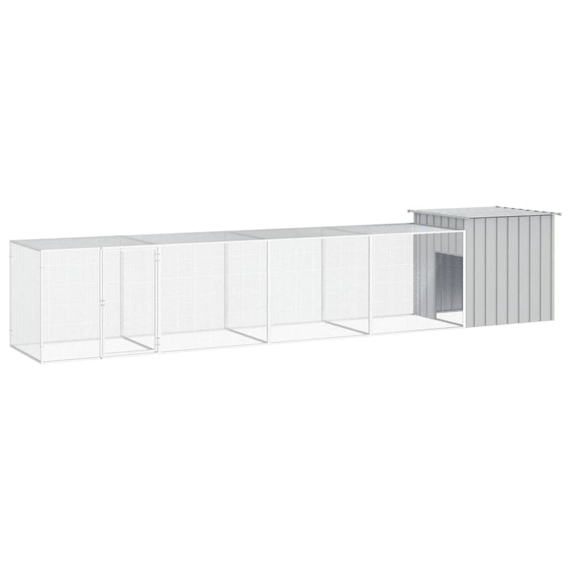 vidaXL Chicken Cage Grey 500x91x100 cm Galvanised Steel