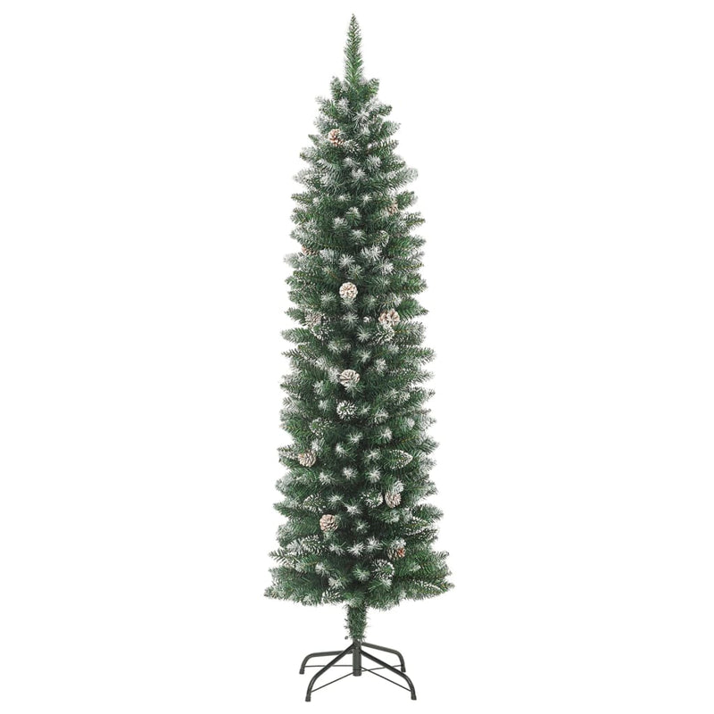 vidaXL Artificial Slim Christmas Tree with Stand 180 cm PVC