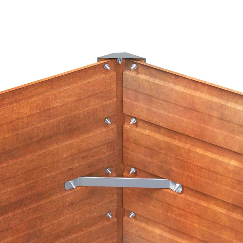vidaXL Garden Raised Bed Rusty 129x129x45 cm Corten Steel