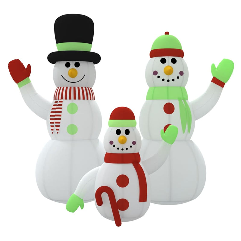 vidaXL Inflatable Snowman Family with LEDs 500 cm