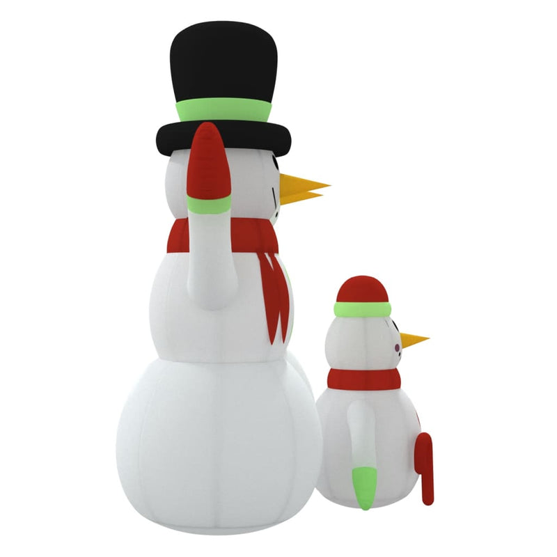 vidaXL Inflatable Snowman Family with LEDs 500 cm