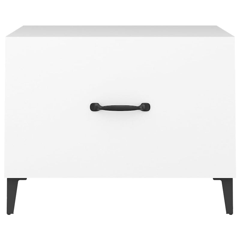 vidaXL Coffee Table with Metal Legs 2 pcs White 50x50x40 cm