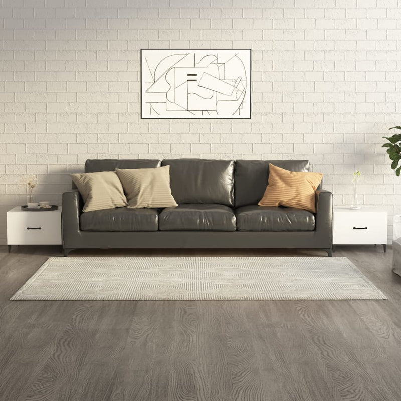 vidaXL Coffee Table with Metal Legs 2 pcs White 50x50x40 cm