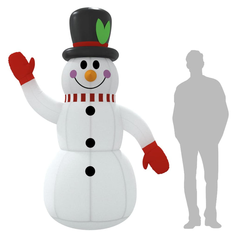 vidaXL Christmas Inflatable Snowman with LEDs 240 cm
