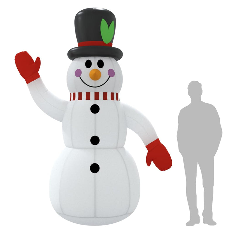 vidaXL Christmas Inflatable Snowman with LEDs 300 cm