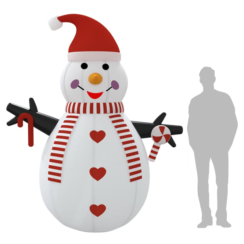vidaXL Inflatable Snowman with LEDs 250 cm