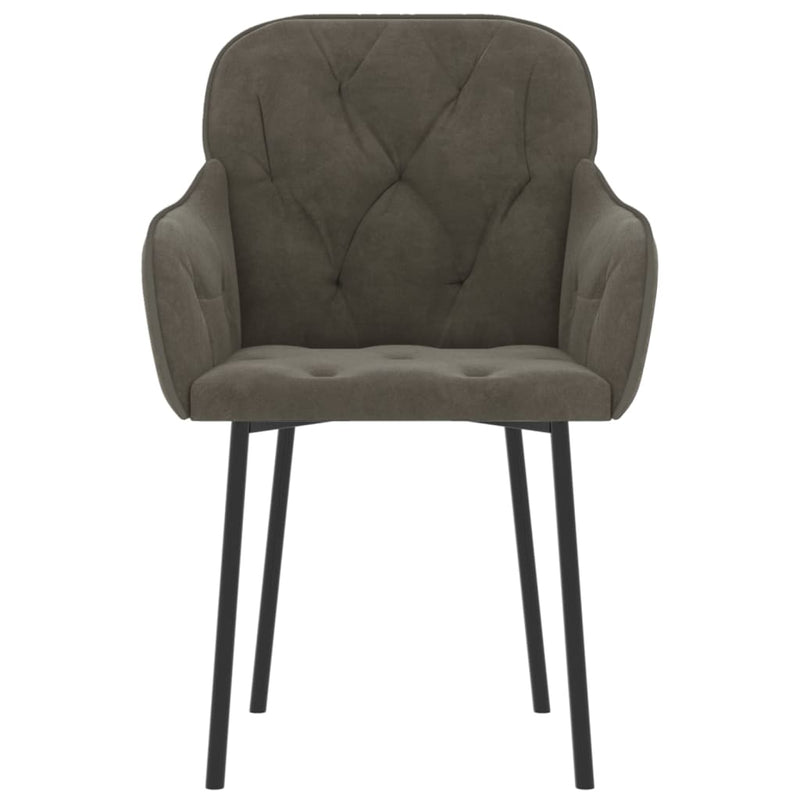 vidaXL Dining Chairs 2 pcs Dark Grey Velvet