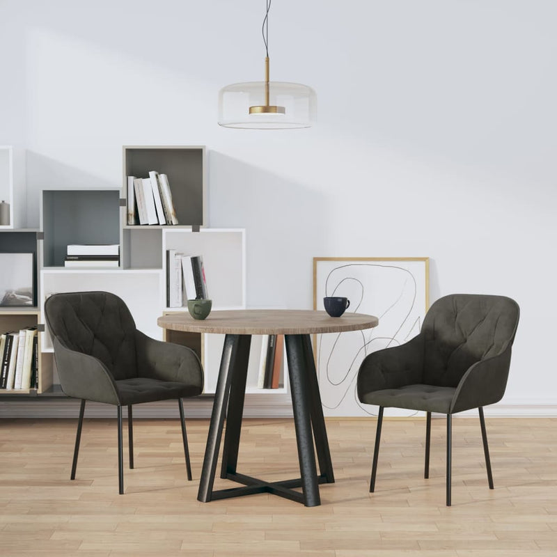 vidaXL Dining Chairs 2 pcs Dark Grey Velvet
