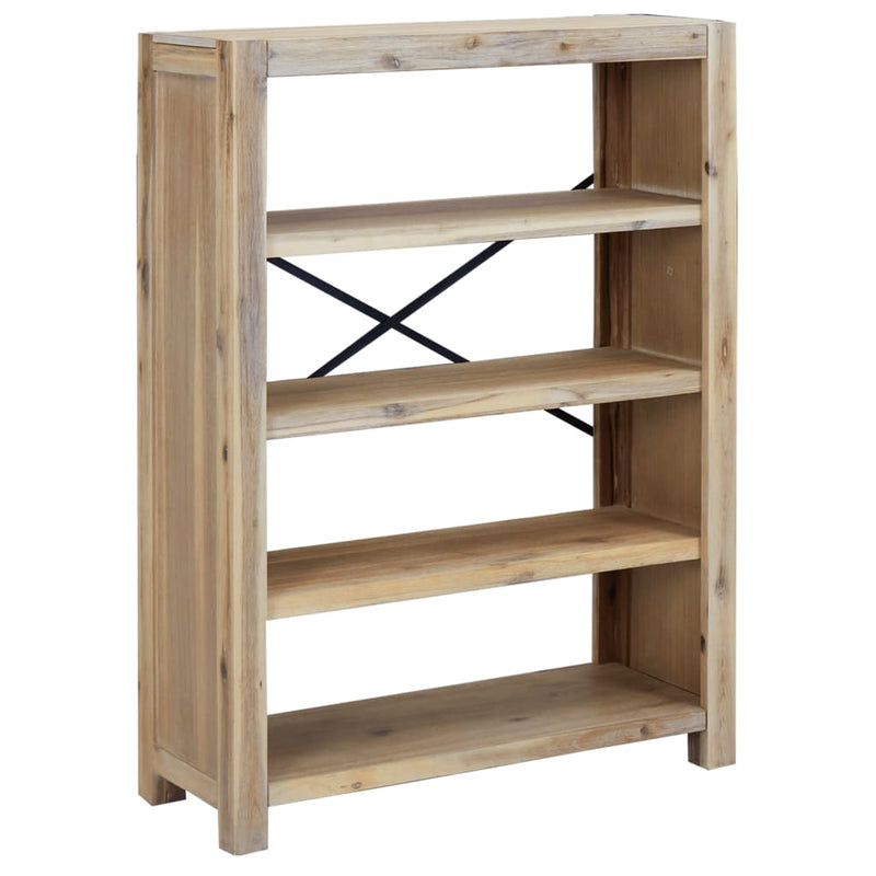 vidaXL 4-Tier Bookcase 80x30x110 cm Solid Wood Acacia