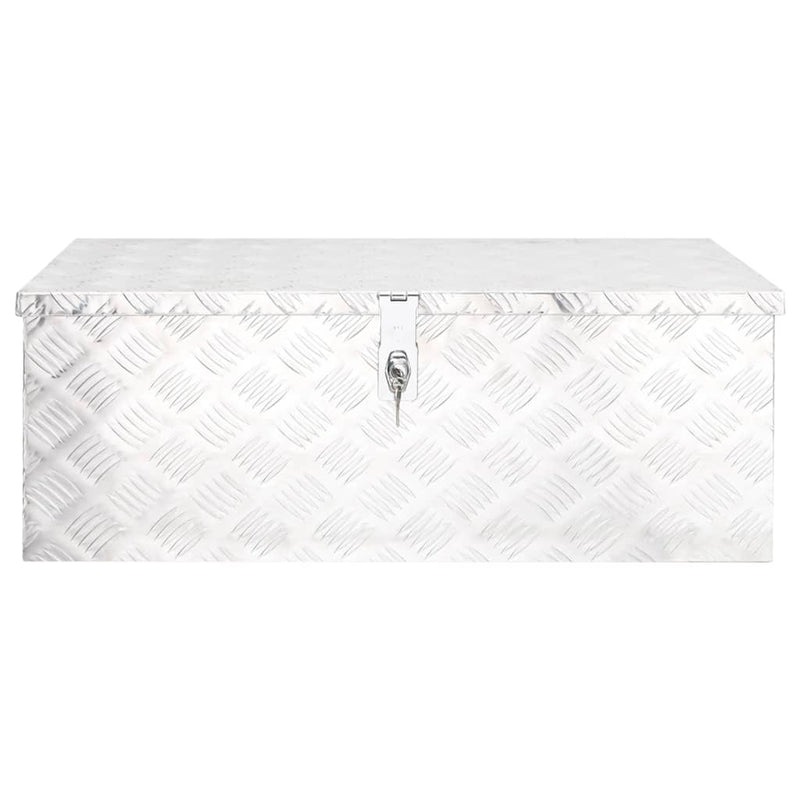 vidaXL Storage Box Silver 80x39x30 cm Aluminium