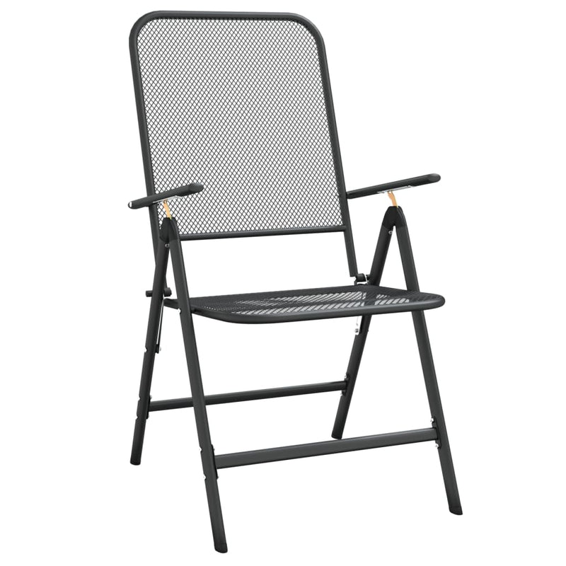 vidaXL 3 Piece Garden Dining Set Expanded Metal Mesh Anthracite