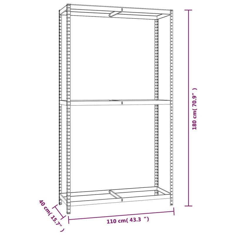 vidaXL 2-Layer Tire Racks 2 pcs Silver 110x40x180 cm Steel