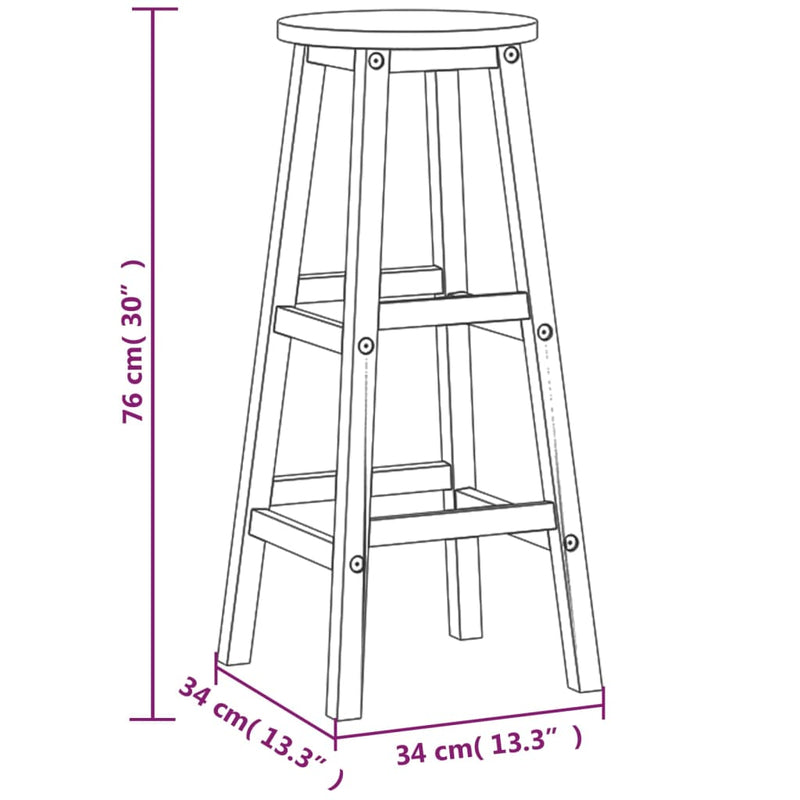 vidaXL Bar Stools 8 pcs Solid Wood Acacia