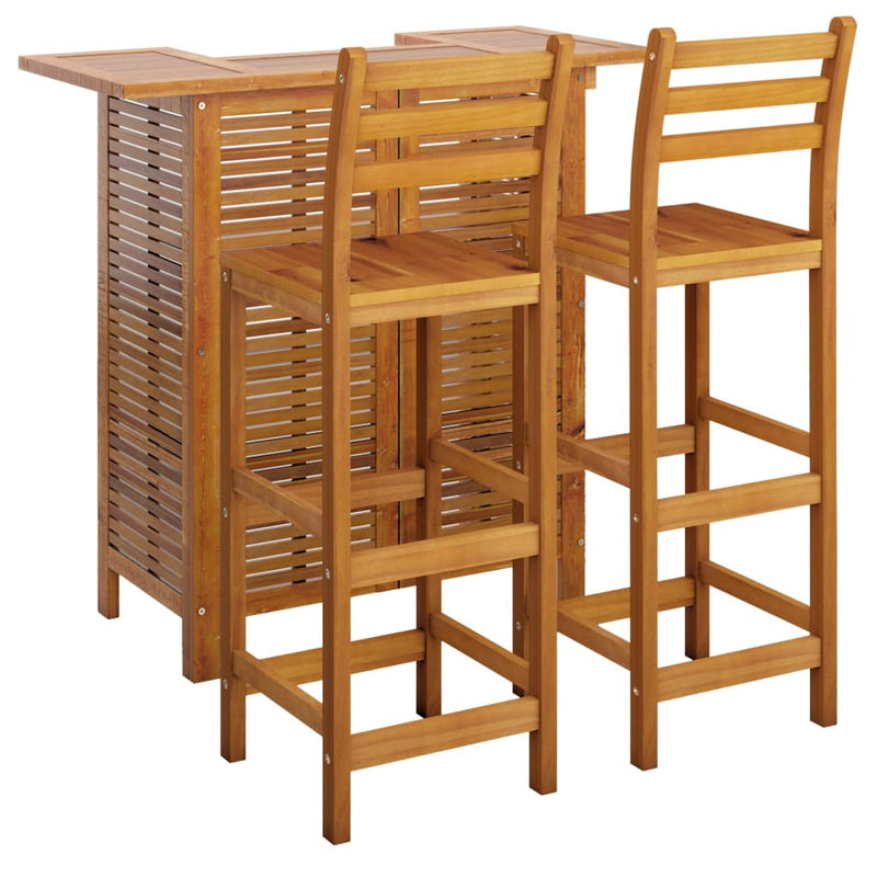 vidaXL 3 Piece Garden Bar Set Solid Wood Acacia
