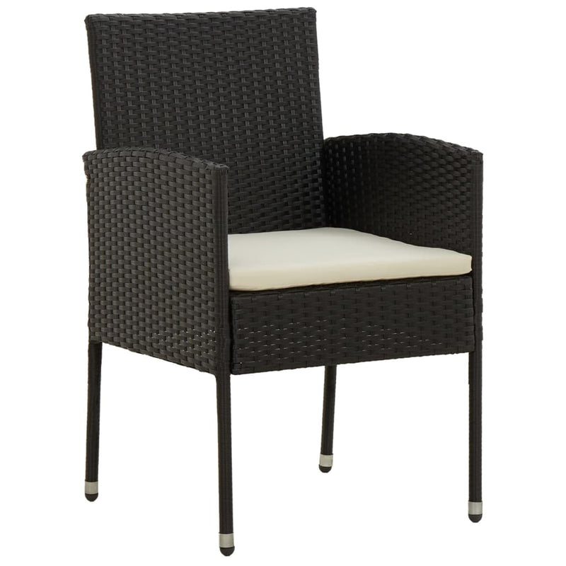 vidaXL 5 Piece Outdoor Dining Set Poly Rattan Black