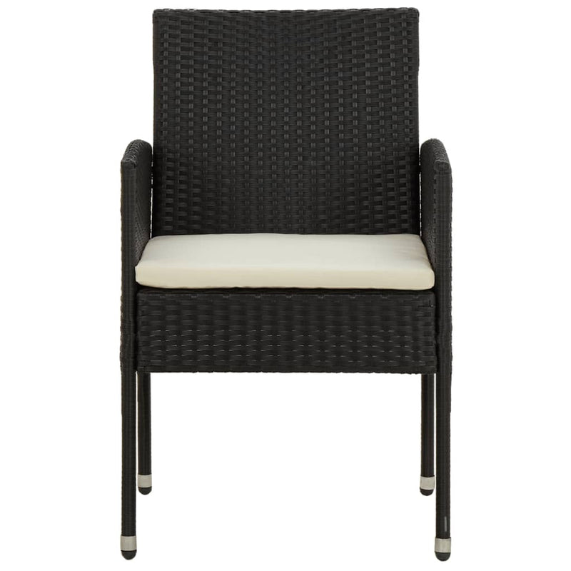 vidaXL 9 Piece Outdoor Dining Set Poly Rattan Black