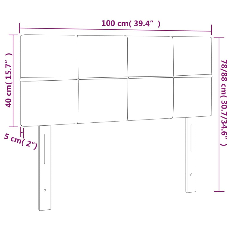 Headboard Dark Grey 100x5x78/88 cm Fabric