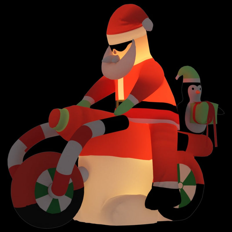 vidaXL Christmas Inflatable Santa on Motorcycle LED 158 cm