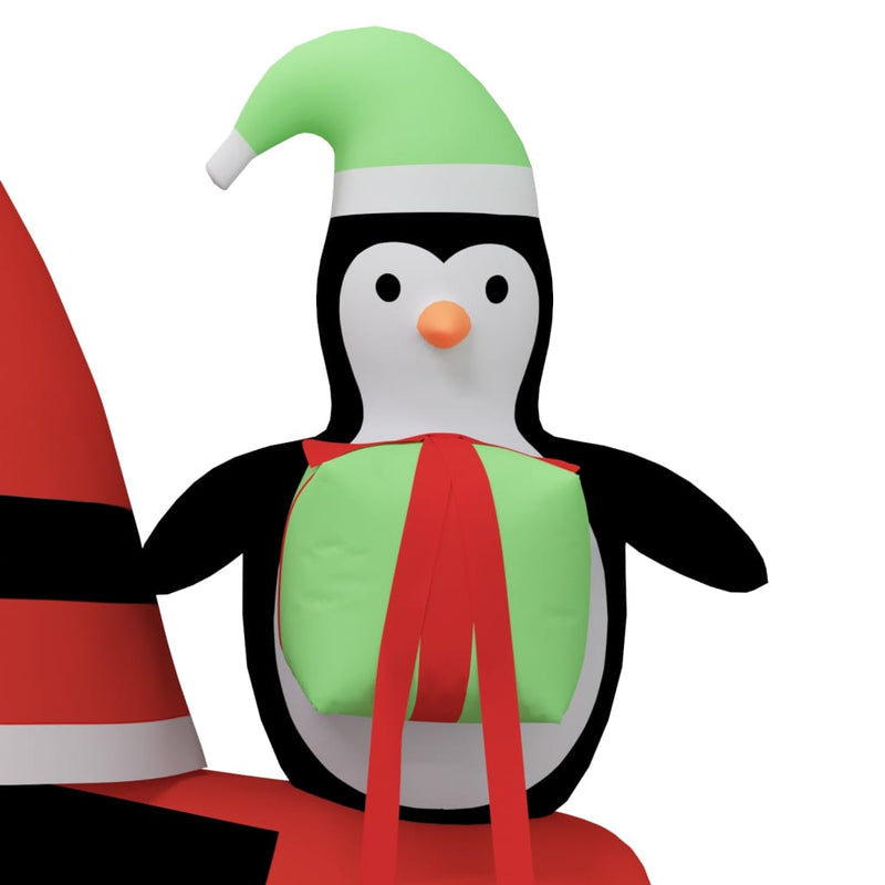 vidaXL Christmas Inflatable Santa on Motorcycle LED 158 cm