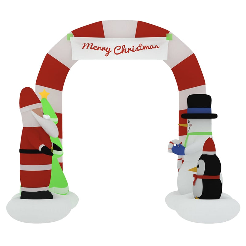 vidaXL Christmas Inflatable Santa & Snowman Arch Gate LED 260 cm