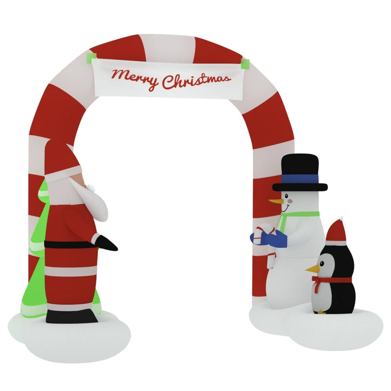 vidaXL Christmas Inflatable Santa & Snowman Arch Gate LED 260 cm