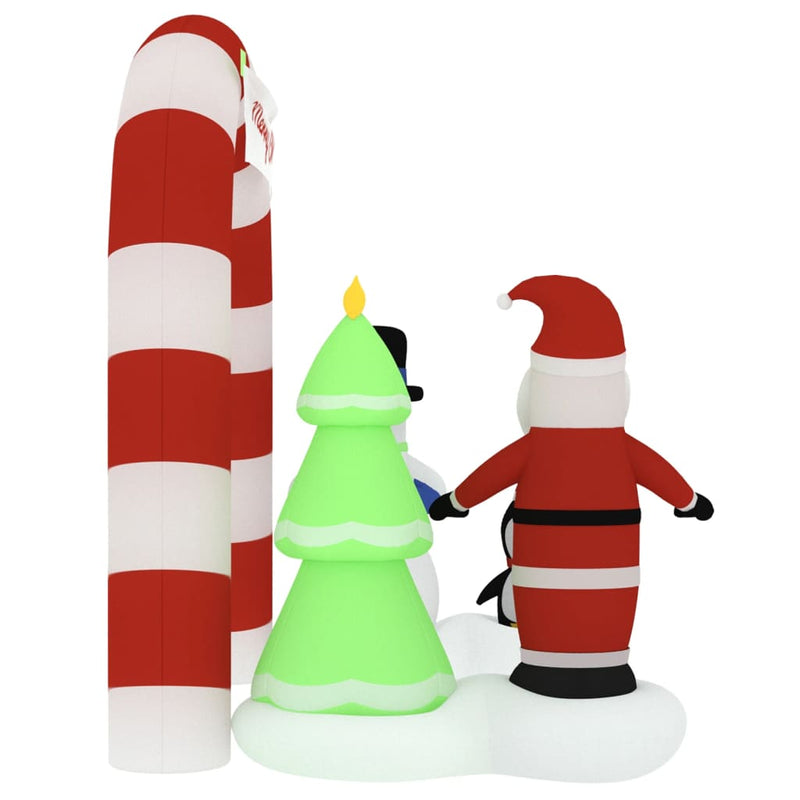 vidaXL Christmas Inflatable Santa & Snowman Arch Gate LED 260 cm