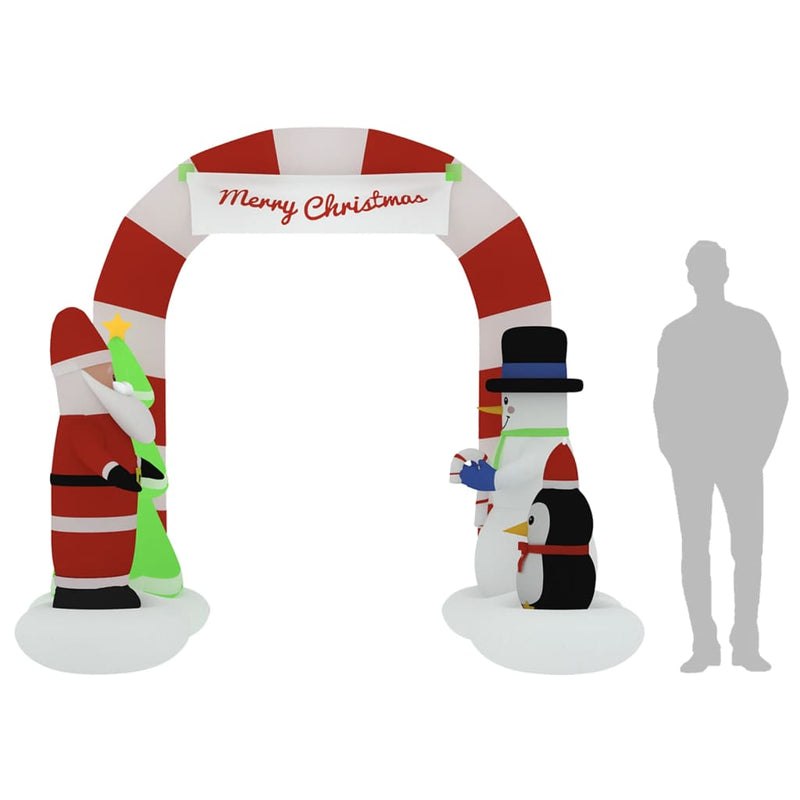 vidaXL Christmas Inflatable Santa & Snowman Arch Gate LED 260 cm