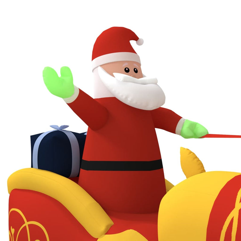 vidaXL Christmas Inflatable Santa and Reindeer Decoration LED 130 cm