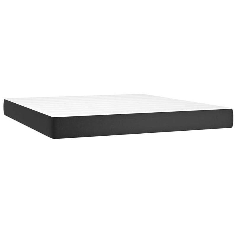 vidaXL Pocket Spring Bed Mattress Black 152x203x20 cm Queen Faux Leather