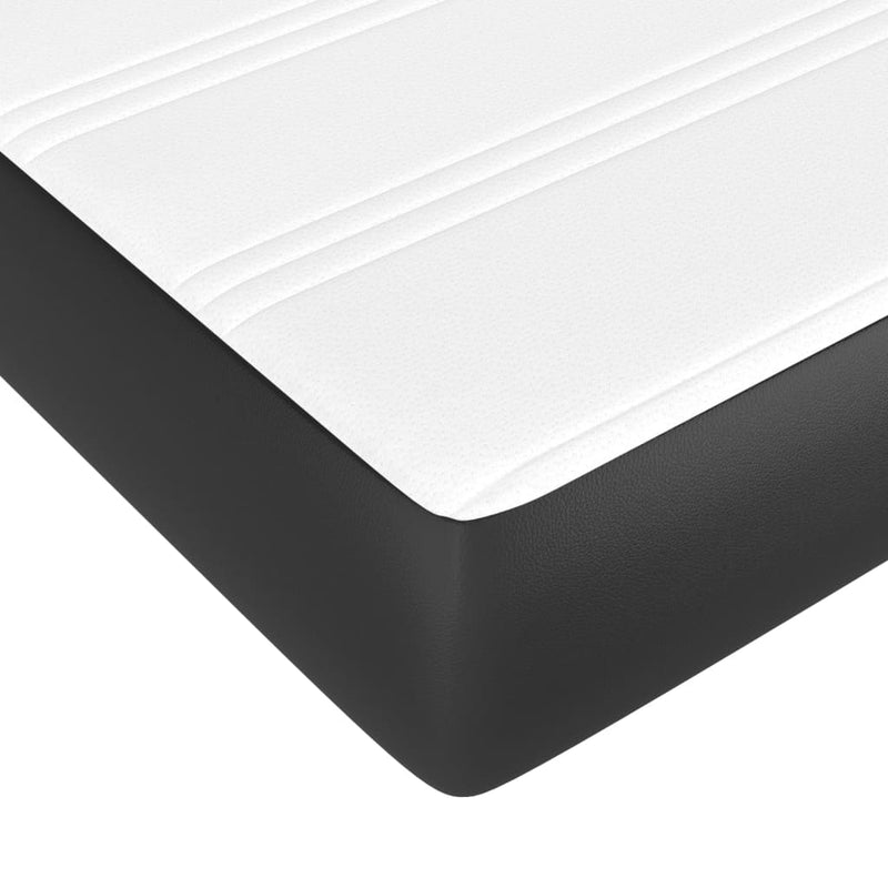 vidaXL Pocket Spring Bed Mattress Black 152x203x20 cm Queen Faux Leather