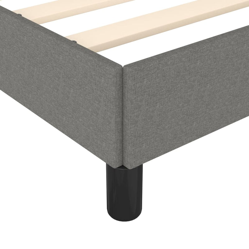 vidaXL Bed Frame without Mattress Dark Grey 137x187 cm Double Fabric