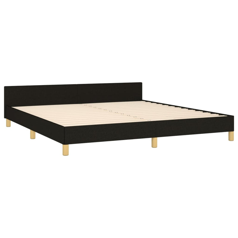 vidaXL Bed Frame without Mattress Black Queen Fabric