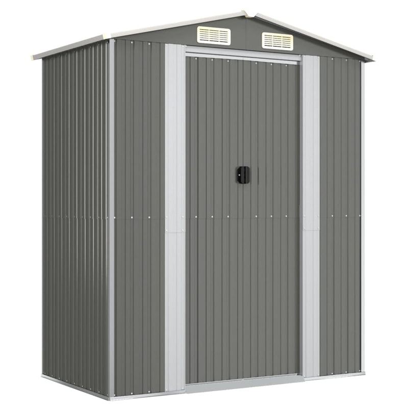 vidaXL Garden Shed Light Grey 192x108x223 cm Galvanised Steel