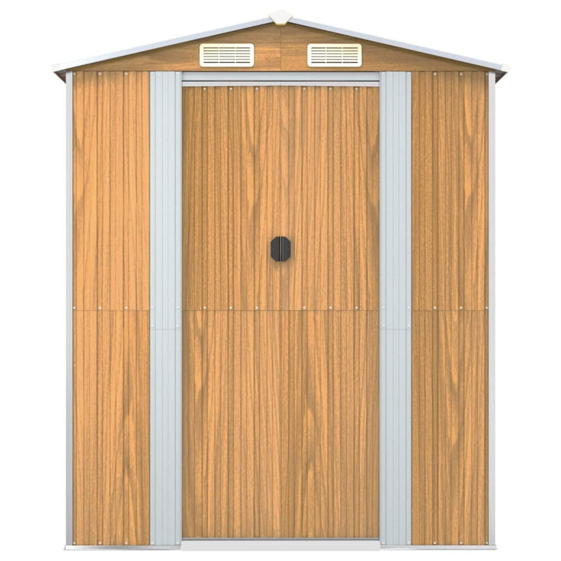 vidaXL Garden Shed Light Brown 192x108x223 cm Galvanised Steel