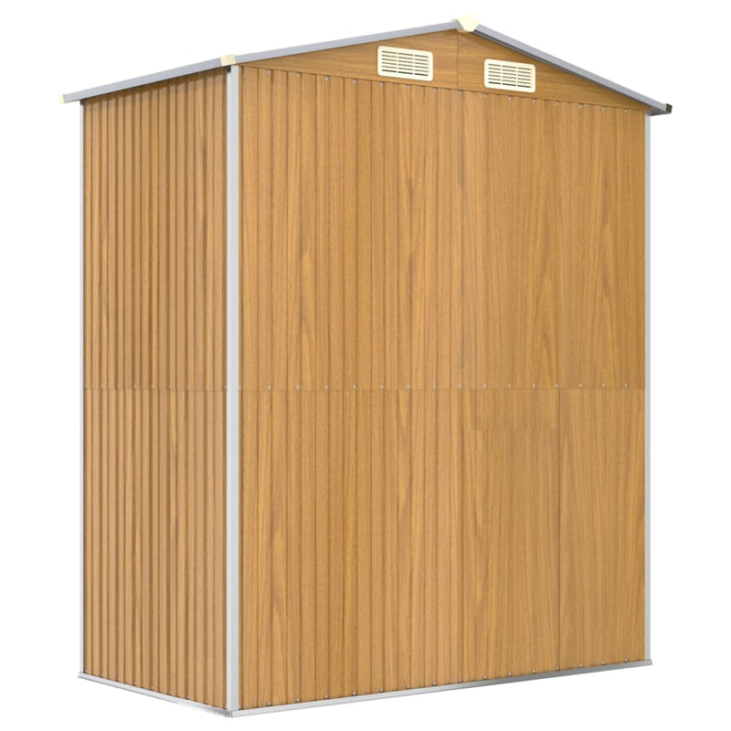 vidaXL Garden Shed Light Brown 192x108x223 cm Galvanised Steel