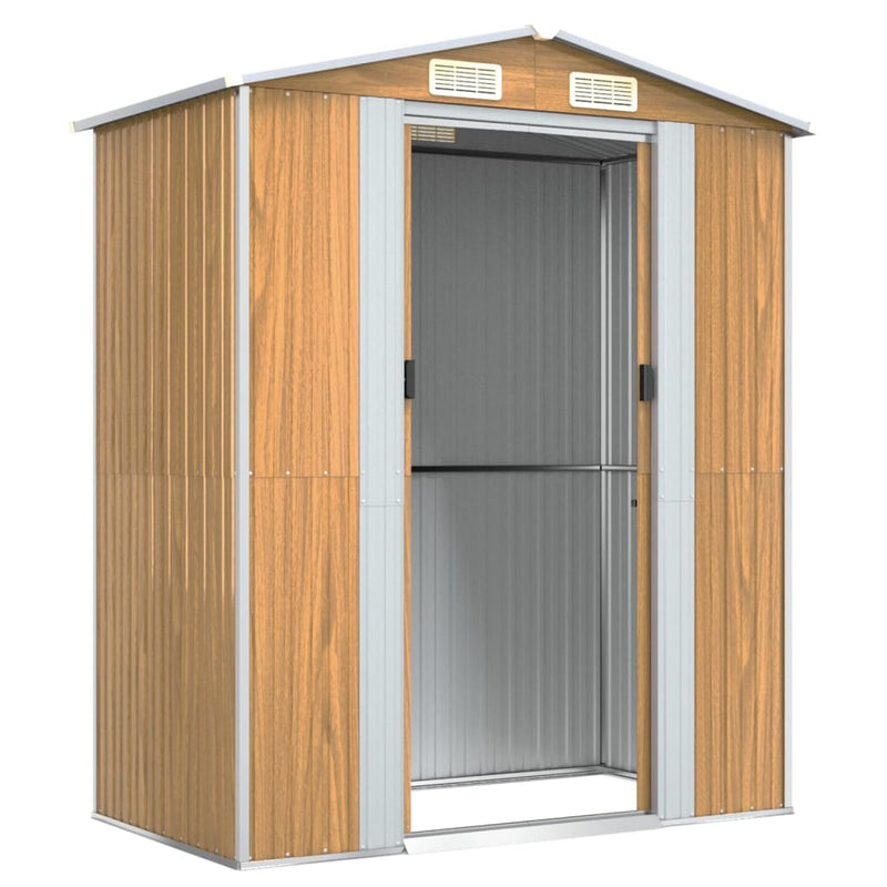vidaXL Garden Shed Light Brown 192x108x223 cm Galvanised Steel
