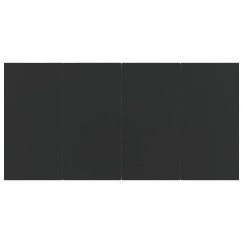 Garden Dining Table Black 160x80x74cm Steel and Tempered Glass
