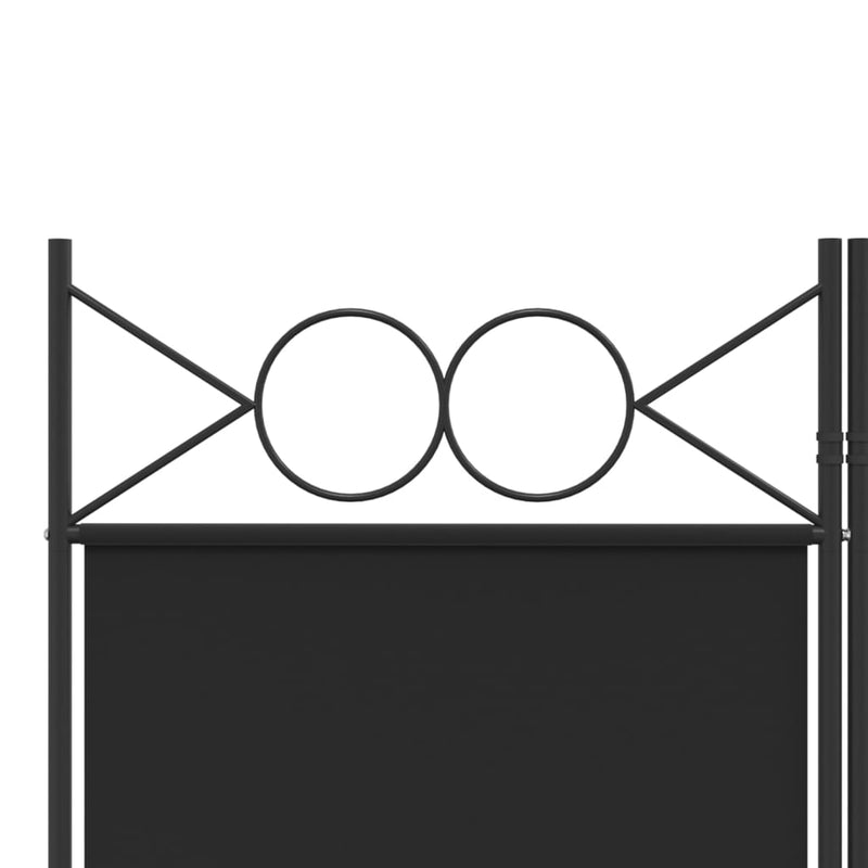 vidaXL 4-Panel Room Divider Black 160x200 cm Fabric