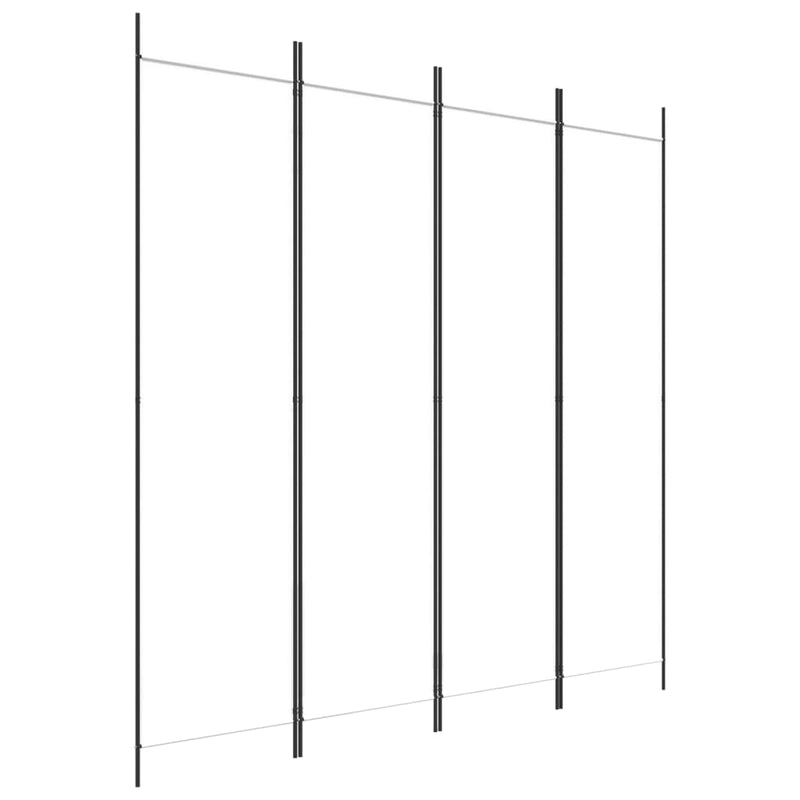 vidaXL 4-Panel Room Divider White 200x200 cm Fabric