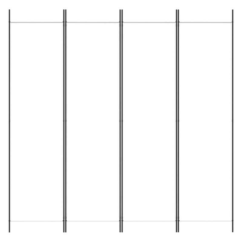 vidaXL 4-Panel Room Divider White 200x200 cm Fabric