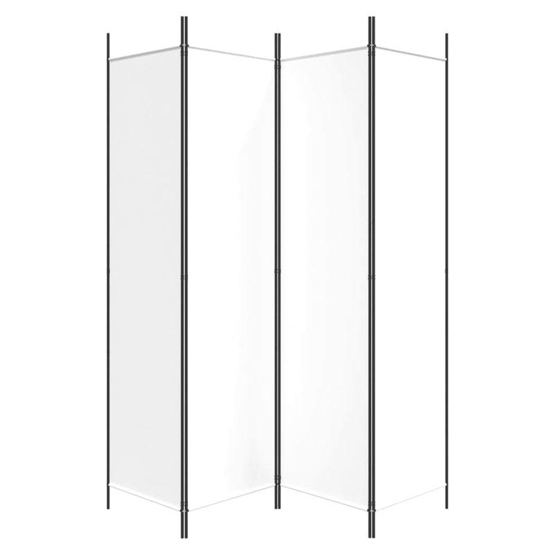 vidaXL 4-Panel Room Divider White 200x200 cm Fabric