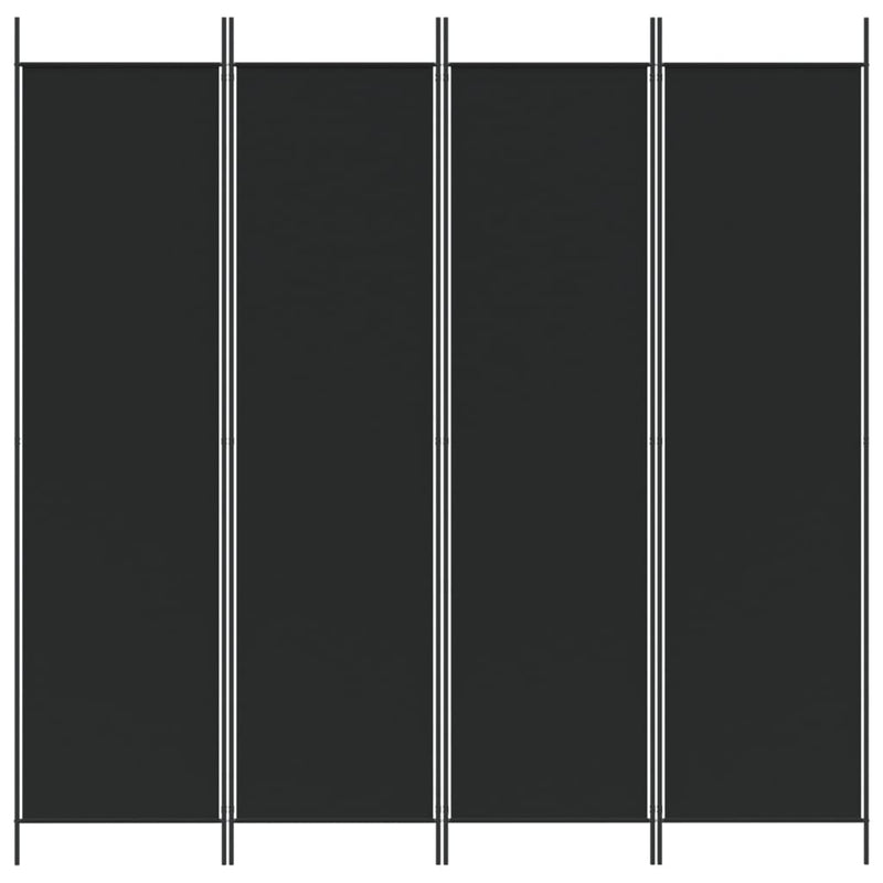vidaXL 4-Panel Room Divider Black 200x200 cm Fabric
